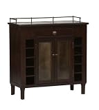 Pinot Walnut Finish Dry Bar And Wine Rack