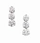 1.00ct Total Weight 3 Stone Diamond Earrings Set In Platinum