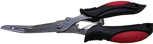 Durable Multi-Functional Stainless Steel Pliers Scissors Clamp Tackle Tool For Fishing Pliers Curved Nose Scissors Line Cutter - Black