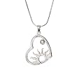 Olive N Figs Sterling Silver Celestial Heart Pendant Necklace with 18" Sterling Silver Shiny Snake Chain