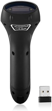 BLUEHRESY CT06X 1D Barcode Scanner(2.4GHz Wireless USB Automatic &amp; USB2.0 Wired) Rechargeable Handheld Bar-code Reader Supports FedEx USPS Storage of 2600 Code Entries for POS PC Laptop Phones