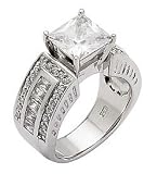 Sterling Silver 8mm Prong Setting Cubic Zirconia Engagement Ring