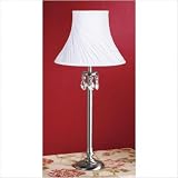 23.63" x 11" Kimberly Table Lamp with Classic Shade in Satin Nickel Shade Color: White