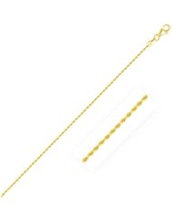 1.5mm 14K Yellow Gold Diamond Cut Rope Anklet