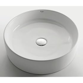 KRAUS KCV-140 Round Ceramic Sink, White