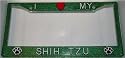 Paw Prints Green Glitter I Love My Shih Tzu Frame