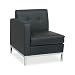 Left Arm Facing Wall Street Modular Component with Chrome Finish Base (Part of Love Seat or Sofa) (