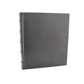 European Leather Photo Album with Archival, Acid Free Paper Holds 200 5x7" Photos, BlackEuropean Leather Photo Album with Archival, Acid Free Paper Holds 200 5x7" Photos
