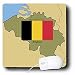 777images Flags and Maps - The map and flag of Belgium with Belgium printed in English, French, German and Dutch. - Mouse Pads