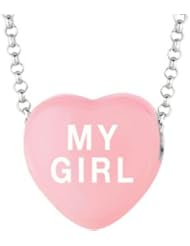 Genuine IceCarats Designer Jewelry Gift Sterling Silver 16" Sweethearts Necklace W/Box. 11X14 Mm Sweethearts Light Pink Enamel My Girl 16 Inch Necklace W/Box 16" Sweethearts Necklace W/Box In Sterling Silver