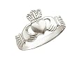 Ladies Claddagh Ring in 14K White Gold