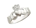 Ladies Claddagh Ring in 14K White Gold