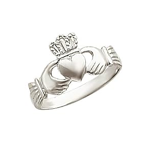 Ladies Claddagh Ring in 14K White Gold Ladies Claddagh Ring in 14K White Gold