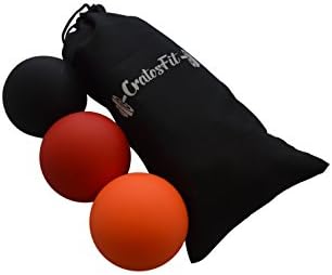 Cratosfit 3 Pack Myofasical Release Lacrosse Masssage Balls, Muscle Roller Ball Focused on Neck and Back, Trigger Point, Great for Crossfit, Yoga, Pilates, Wods.