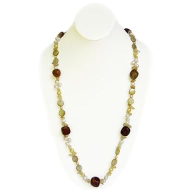 HinsonGayle Artisan Collection "Adelaide" Cultured Pearl and Agate Rope Necklace