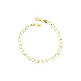 14K Yellow Gold Rolo Charm Bracelet by Katarina Jewelry