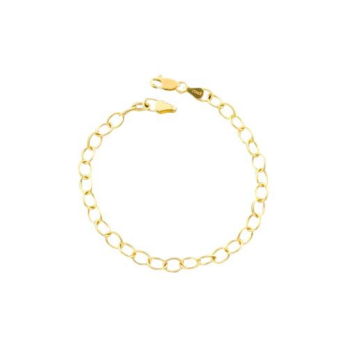 14K Yellow Gold Rolo Charm Bracelet
