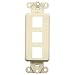 Leviton 40753-BA QuickPort Decora Wall Plate Insert, 3-Port, Almond
