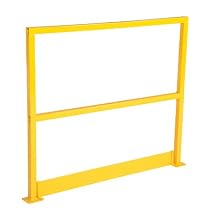 Vestil SQ-48-TB Square Safety Rigid Handrail with Toeboard, Steel, 48" Length, 42" Height