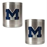 Michigan Wolverines NCAA 2pc Stainless Can Holder Set
