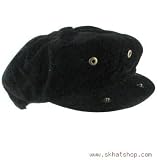 BLACK VELVETINE CORDUROY APPLE GATSBY CABBIE CAP HAT MEDIUM / LARGE