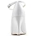ElegantPark A610 Women's Closed Toe Wedge High Heel Ankle Strap Buckle Satin Wedding Bridal Shoes