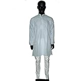 Mens wedding Clothing Cotton Handloom Wild blue Kurta Pajama Long Sleeve Indian Dress L.