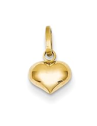 14k Yellow Gold Puffed Heart Charm