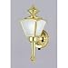 Outdoor Living : Westinghouse 64506 One-Light Outdoor Upward Wall Sconce, Polished Solid Brass with Frosted White Glass