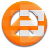 Peace Symbol Removable Sticker of Orange and White College Colors by MEYOTO LLC