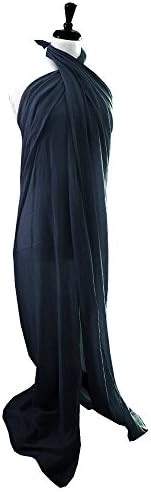 SACAS Sexy Extra Large Color Soft Long Beach Shawl Wrap Scarf 70"x59" in Black