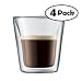 Bodum Canteen Double-Wall Shot/Espresso Glasses, Set of 4