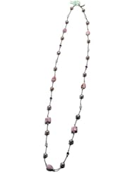 Tanias Treasures Jewelry "Heartthrob" Long Strand Necklace, Rhodochrosite, .925 Sterling Silver, 31"
