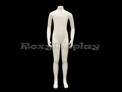 (MD-CW10Y) Headless 10 years old Children's Mannequin Matte White, Fiber Glass, Metal base