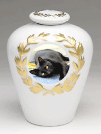 Photo Pet Urn - Two Piece Cremation Urn with Gold Leaf Motif Customized with Your Best Friends Photo - 6