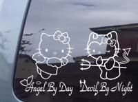 Hello Kitty Angel & Devil Car Window Truck Vinyl Decal Sticker W007