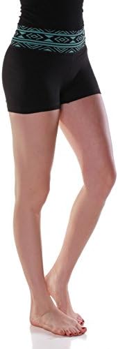 Absolute Clothing Women's Compression Tight Exercise Workout Shorts (Large/X-Large, Aztec Mint)