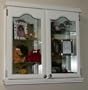 (CC-718DD) Solid Wood Recessed ON the wall Curio Cabinet, 18"H, multiple colors