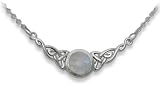 Celtic Moon Silver and Moonstone Cabochon Necklace