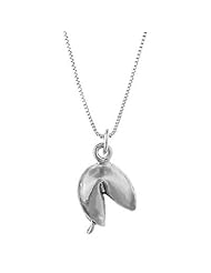 Sterling Silver Three Dimensional Fortune Cookie Necklace