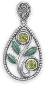 Malachite and Peridot Pendant
