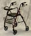 ^STANDARD DELUXE ROLLATOR WITH CURVED BACK. BURGUNDY COLOR. 250LBS WEIGHT CAPACITY. WHEELS: 6 NON-MA