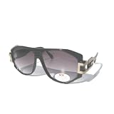 Black & Gold "G"azelle 80's Run DMC Style Hip Hop Old Skool Rap Vintage Retro Sunglasses / Mens and Womens /Celebrity Cool as Seen on Rihanna and Other Hip Hop Artists / (Similar-Looking to Old Cazal 163)