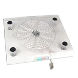Notebook Cooler Pad w/1 Large Blue LED Silent Fan (Clear)