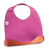 Neoprene Tidy Baby Bib - Pink/ Orange