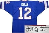 Jim Kelly Autographed/Hand Signed Buffalo Bills Blue Prostyle Jersey Machine Gun