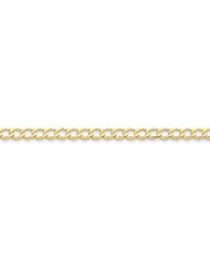 10k 5.25mm Semi-Solid Curb Link Chain, Size 8