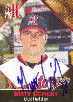 Matt Cepicky, Harrisburg Senators - Expos Affiliate, 2001 Multi-Ad Sports Autographed Card