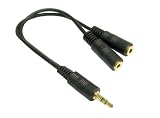 Max Value MV63424 3.5mm Stereo Plug to 2 Socket Adaptor with Gold Connectors- 0.2m