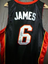 Signed James, LeBron (Miami Heat) Authentic Adidas Home Jersey